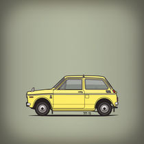 Honda N360 Yellow Kei Car (Square) von monkeycrisisonmars