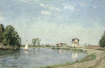 At the River`s Edge by Camille Pissarro
