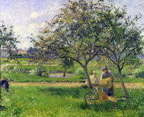 The Wheelbarrow, Orchard by Camille Pissarro