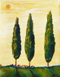 Toskana Pinien und Zypressen 2 von Christine Huwer