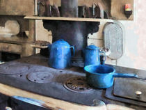 Blue Pots on Stove by Susan Savad