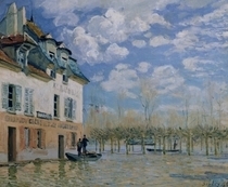 The Boat in the Flood, Port-Marly by Alfred Sisley
