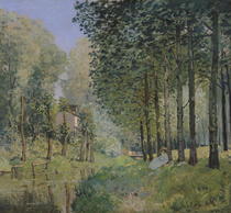 The Rest by the Stream. Edge of the Wood by Alfred Sisley