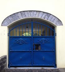 Big blue gates by Ruth Baker