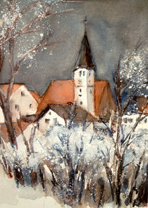Winterliches Eggstetten - Kirche von Chris Berger