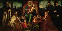 Doge Alvise Mocenigo and Family before the Madonna and Child von Jacopo Robusti Tintoretto