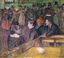 At the Moulin de la Galette by Henri de Toulouse-Lautrec