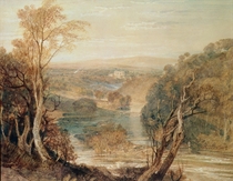 The River Wharfe with a distant view of Barden Tower von Joseph Mallord William Turner
