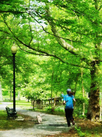 Girl Jogging with Dog von Susan Savad