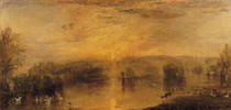 The Lake, Petworth: Sunset, a Stag Drinking von Joseph Mallord William Turner