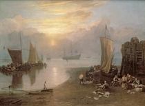 Sun Rising Through Vapour: Fishermen Cleaning and Selling Fish von Joseph Mallord William Turner