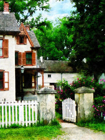 Victorian Home with Open Gate by Susan Savad