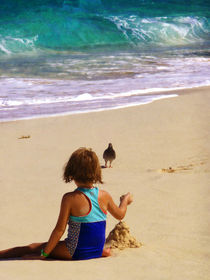 Little Girl Playing in Sand von Susan Savad