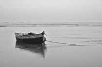 Fishing boat resting on the low tide von Angelo DeVal