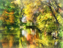 Little House by the Stream in Autumn von Susan Savad