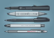 Pro Graphic Design Pens (Blue) by monkeycrisisonmars