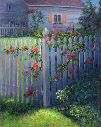 Clematis on a Picket Fence by Susan Savad