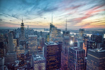 Manhattan New York Sonnenuntergang / Sunset NYC Skyline von Thomas Schaefer