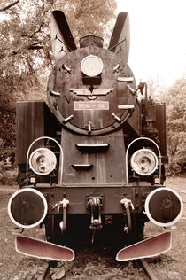 Antique locomotive sepia toned by Arletta Cwalina