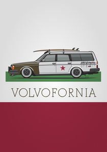 Volvofornia Slammed Volvo 245 240 Wagon California Style Poster von monkeycrisisonmars
