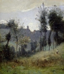 Canteleu near Rouen  by Jean Baptiste Camille Corot