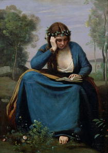 The Reader Crowned with Flowers, or Virgil`s Muse by Jean Baptiste Camille Corot