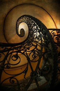 Spiral staircase in brown and green tones by Jarek Blaminsky
