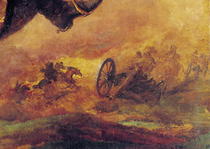 Officer of the Hussars, detail of a cannon on the right von Theodore Gericault