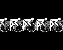 The Bicycle Race 2 White On Black by Brian Carson