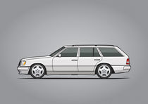 Mercedes Benz W124 T124 300TE E-Class White Estate Wagon von monkeycrisisonmars