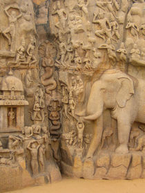 Rock relief descent of the Ganga in Mahabalipuram by Mellieha Zacharias