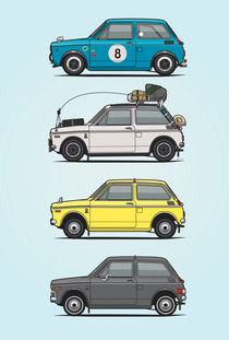 Stack Of Vintage Honda N360 N600 Kei Cars von monkeycrisisonmars