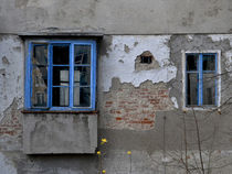 View of an old house - blue windows by Chris Berger