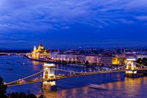 Night view of Budapest at blue hour by ebjofrie