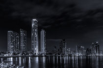 Panama city skyline at night by ebjofrie