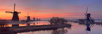 Traditional windmills at sunrise, Kinderdijk, The Netherlands by Sara Winter