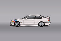 BMW 3 Series E36 M3 Coupe Lightweight White With Checkered Flag von monkeycrisisonmars