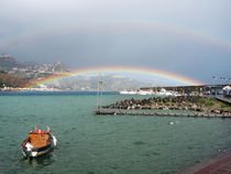 Double rainbow over the sea, Sicily, Italy. by Yuri Hope