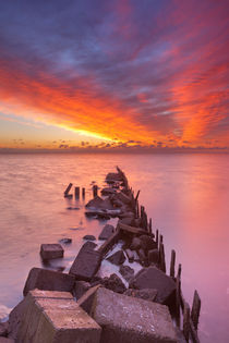 Sunrise over sea on the island of Texel, The Netherlands by Sara Winter