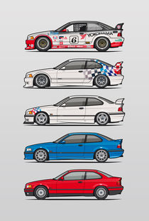 Stack of BMW 3 Series E36 Coupes von monkeycrisisonmars