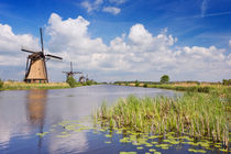 Traditional Dutch windmills on a sunny day at the Kinderdijk von Sara Winter