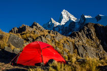 Colorful tent on Alpamayo Circuit by Frank Tschöpe