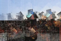 Skyline New York cubism abstract by Christine Bässler