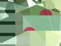 Abstrakt geometrisch in Grüntönen von Christine Bässler