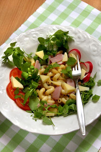 Nudelsalat mit Vogelmiere und Räßkäse von lizcollet