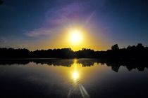  Sunset Over U.E.A Lake, Norwich, England by Vincent J. Newman