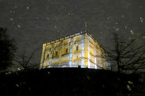 Snowy Night At Norwich Castle Museum, England by Vincent J. Newman
