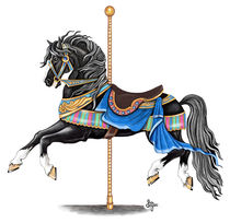 Black Carousel Horse by Sandra Gale