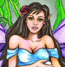 Lily Pad Fairy Close UP von Sandra Gale