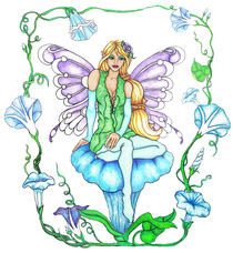 Morning Glory Fairy by Sandra Gale